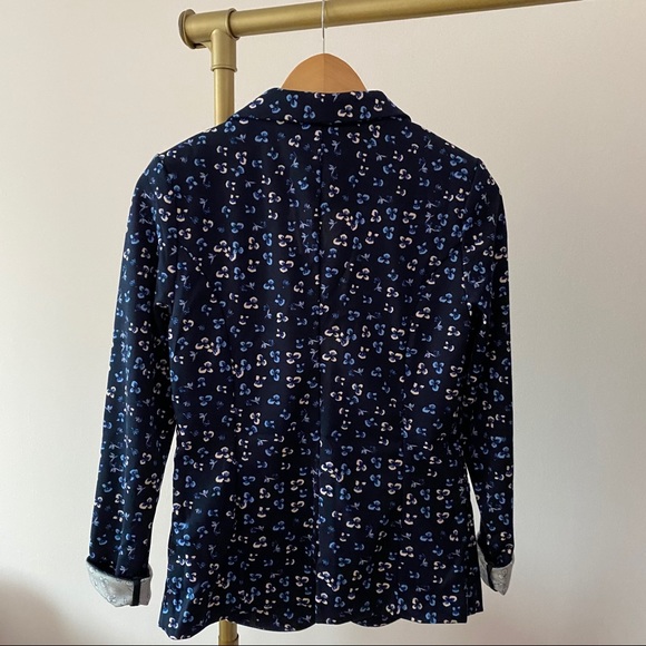 BNWT ICHI Navy Floral Print Jersey Blazer - Picture 5 of 8